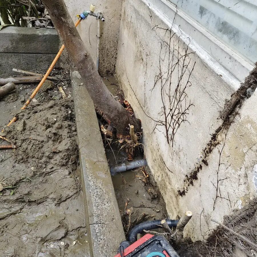桃園水電施工實績－建物外側管溝開挖配管
